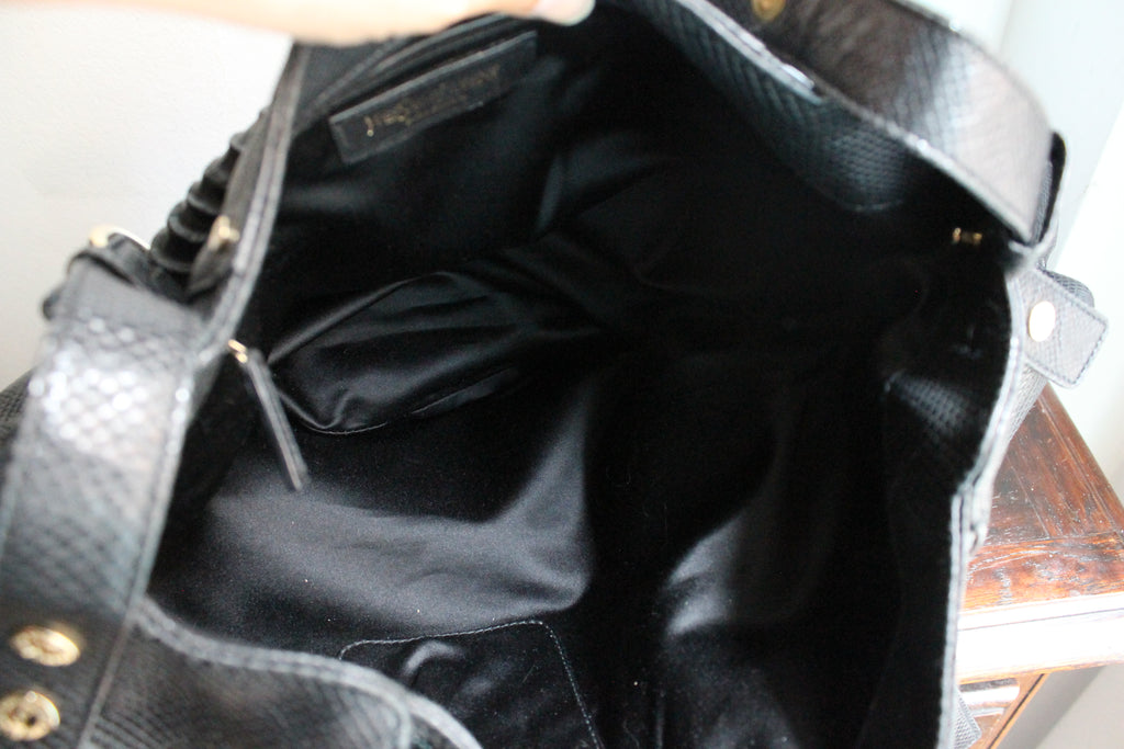 Yves Saint Laurent sac à main modèle Mombasa en cuir de lézard noir