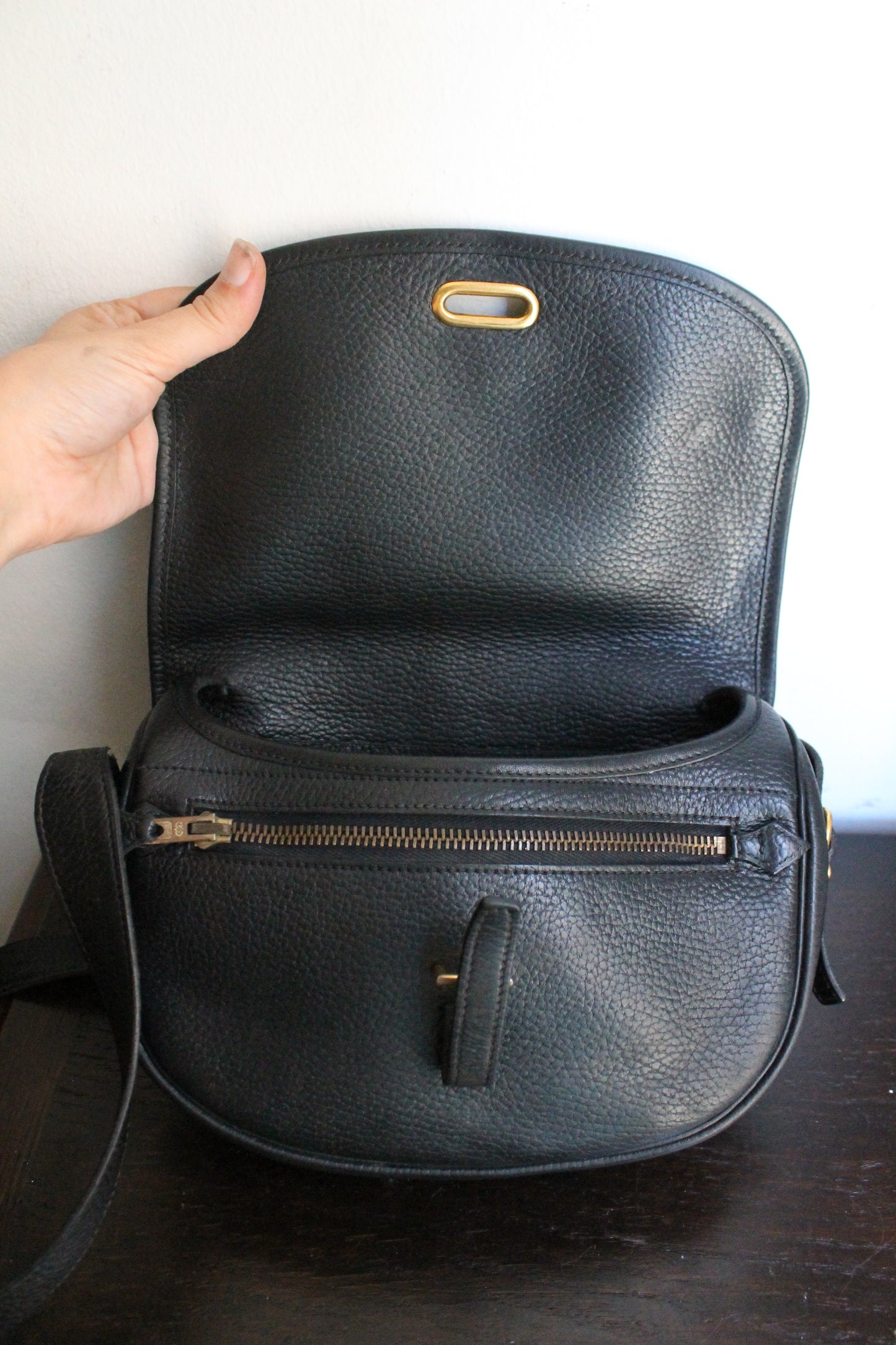 Hermès sac à main modèle Balle de Golf vintage en cuir grainé noir