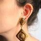 Chanel boucles d’oreilles pendantes à clip en métal doré cc