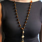 Chanel collier en verre fabrication Gripoix 1985 métal doré trèfle et perles
