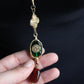 Chanel collier en verre fabrication Gripoix 1985 métal doré trèfle et perles