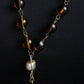 Chanel collier en verre fabrication Gripoix 1985 métal doré trèfle et perles
