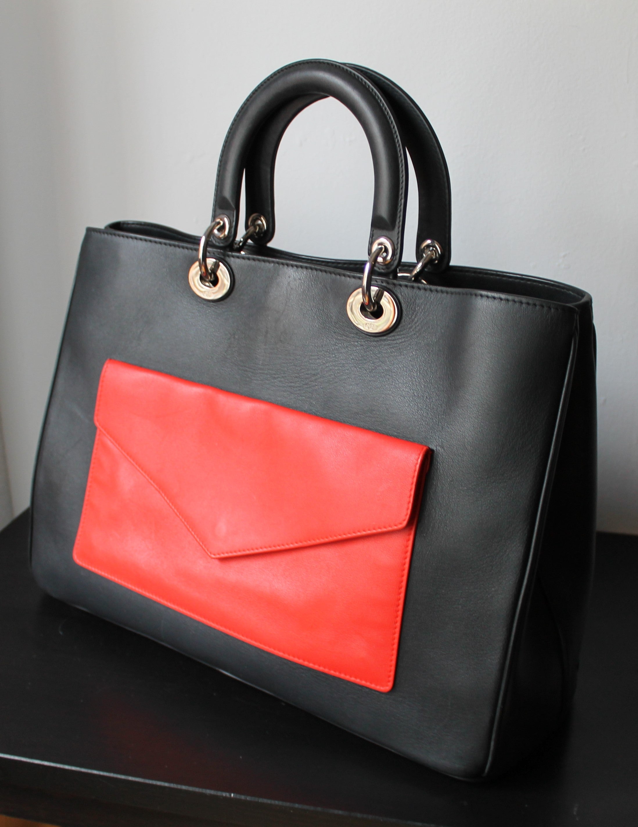 Dior sac à main Lady Dior modèle large pocket tricolore