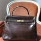 Hermès sac à main modèle Kelly 32 en cuir box marron