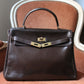 Hermès sac à main modèle Kelly 32 en cuir box marron