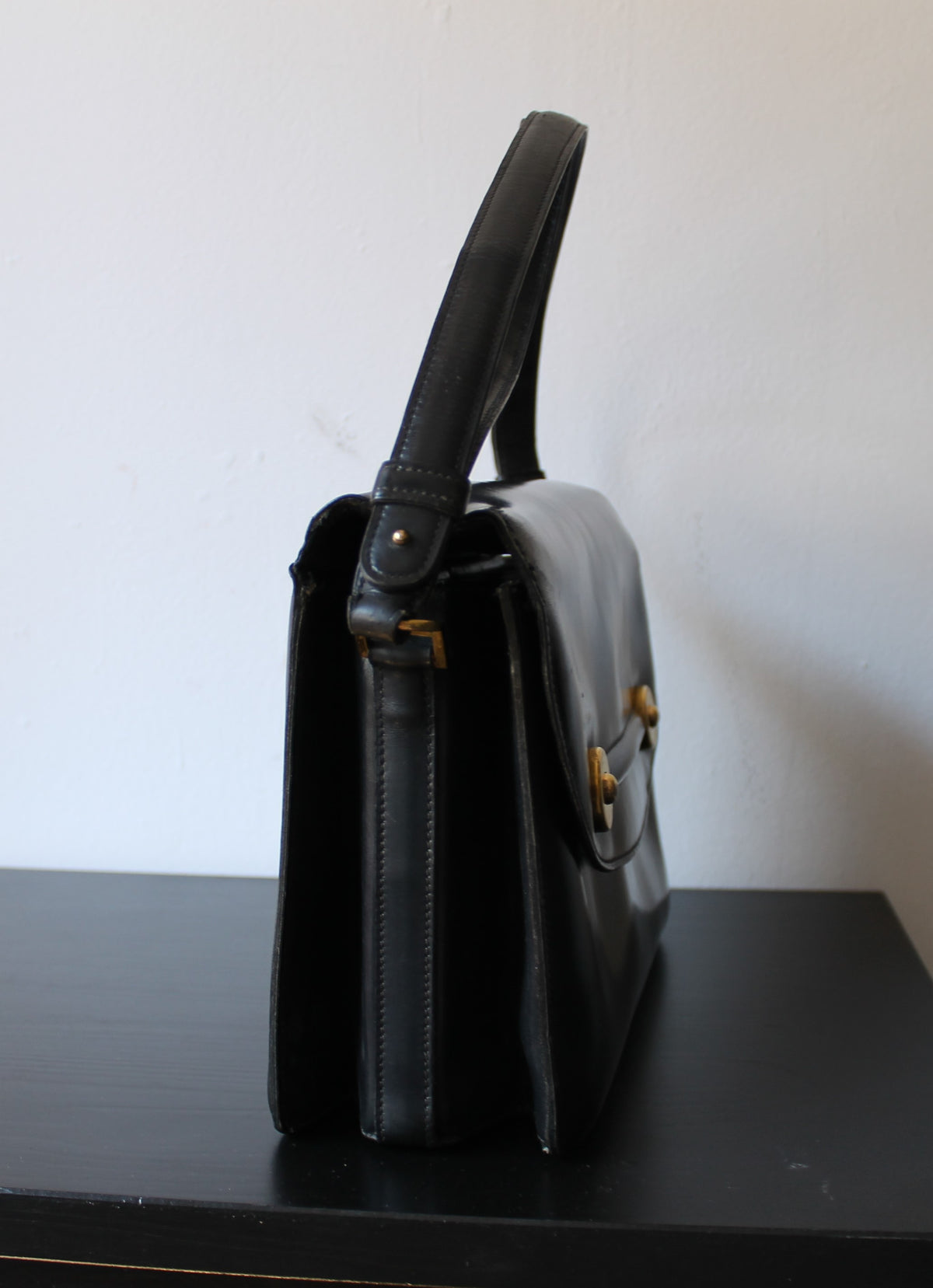 Hermès sac à main modèle Floride en cuir box noir