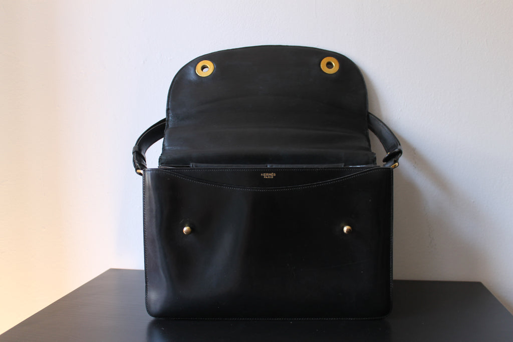 Hermès sac à main modèle Floride en cuir box noir