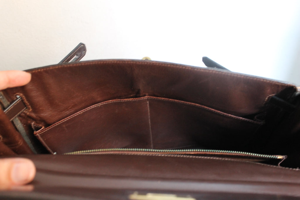Hermès sac à main modèle Kelly 32 en cuir box marron