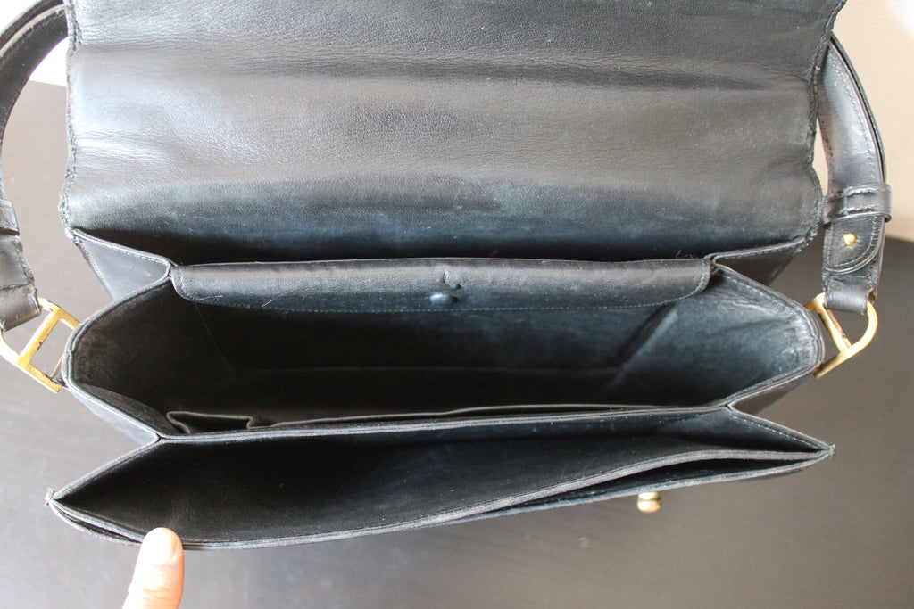 Hermès sac à main modèle Floride en cuir box noir