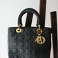 Dior sac à main modèle Lady Dior en cuir noir