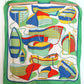 Hermès carré en soie modèle "Thalassa" vert rouge bleu jaune