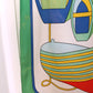 Hermès carré en soie modèle "Thalassa" vert rouge bleu jaune