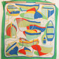 Hermès carré en soie modèle "Thalassa" vert rouge bleu jaune