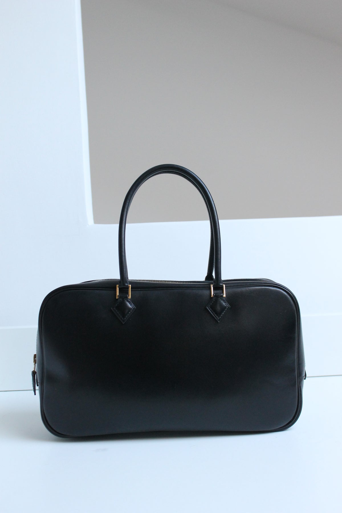 Hermès sac à main modèle Plume en cuir noir
