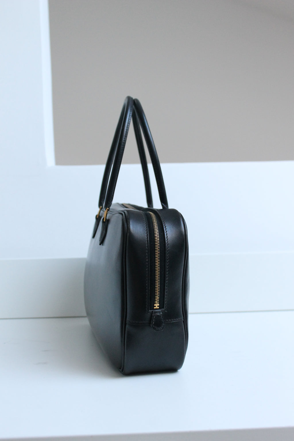 Hermès sac à main modèle Plume en cuir noir