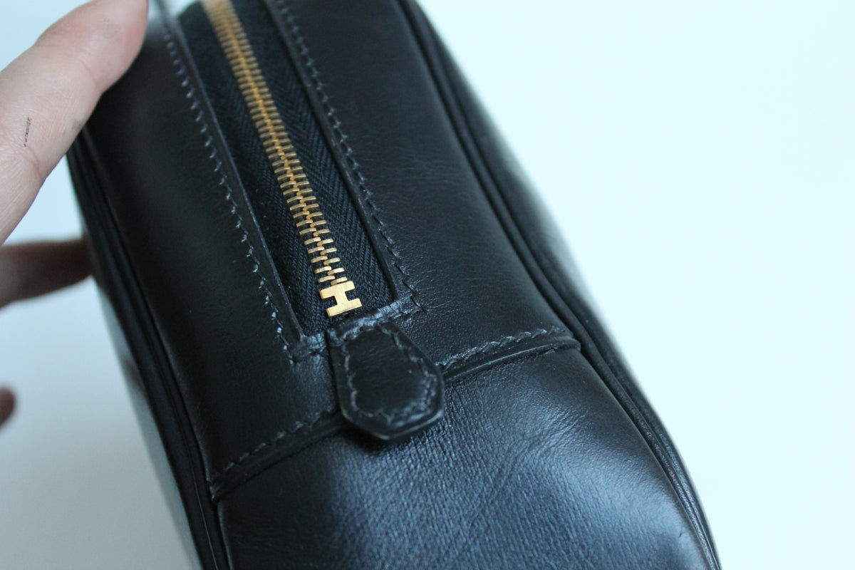 Hermès sac à main modèle Plume en cuir noir