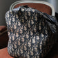 Dior sac à main bowling en toile Dior oblique bleu marine et beige