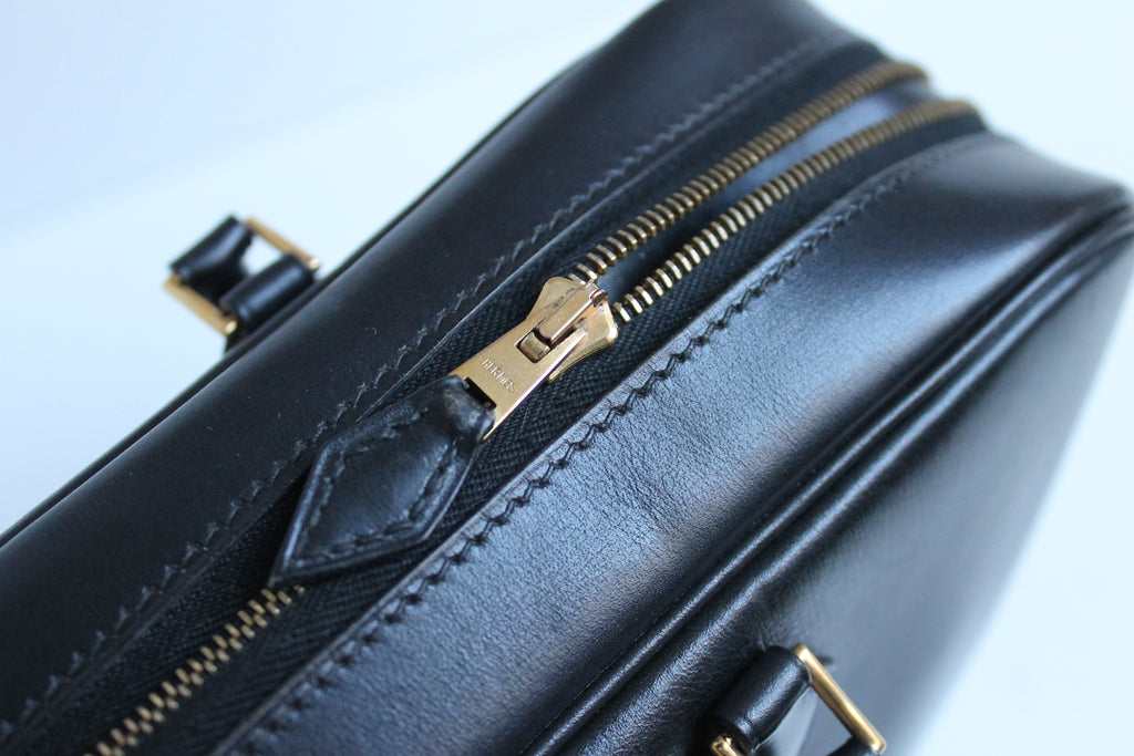 Hermès sac à main modèle Plume en cuir noir