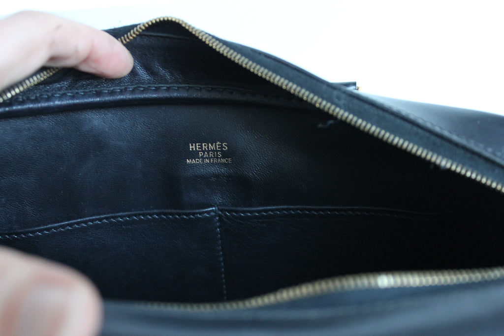 Hermès sac à main modèle Plume en cuir noir