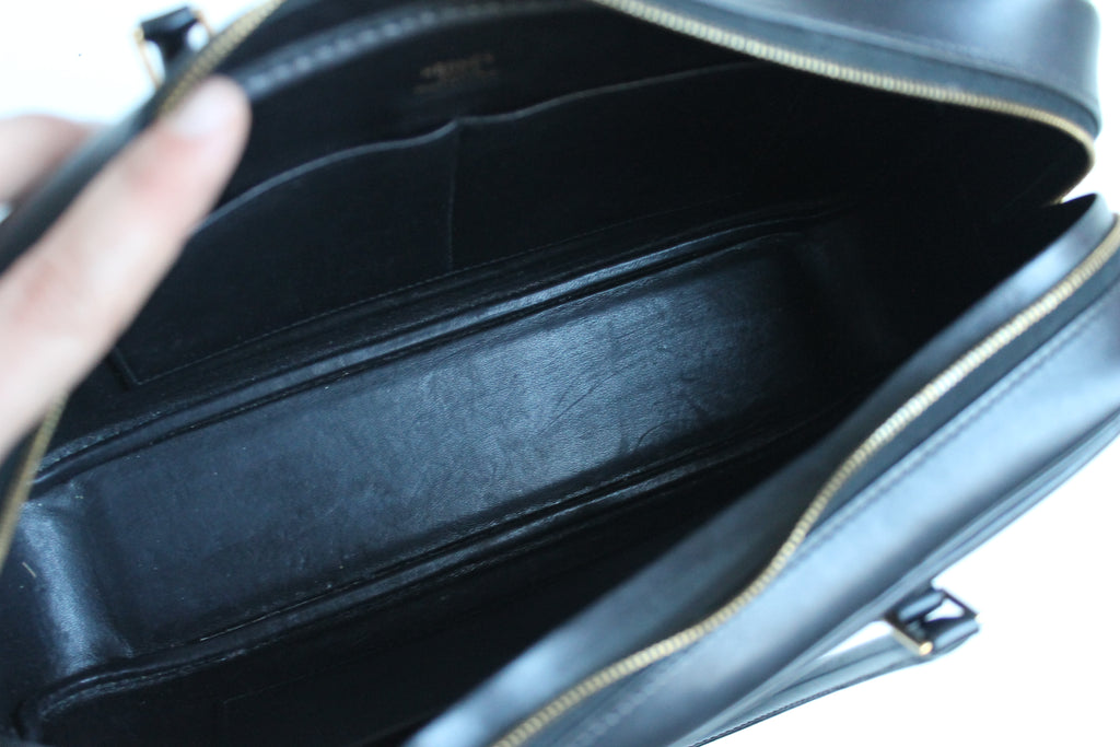 Hermès sac à main modèle Plume en cuir noir
