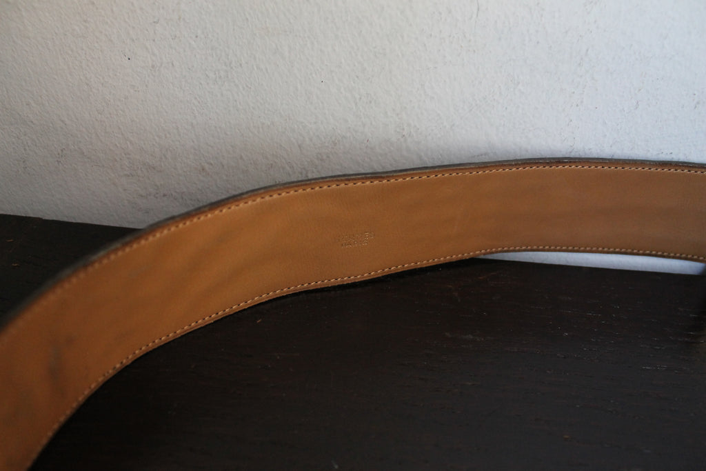Hermès ceinture modèle "Collier de Chien" Médor en cuir de crocodile noir verni
