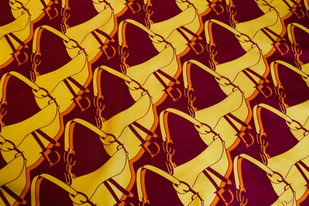 Dior carré en soie motif saddle