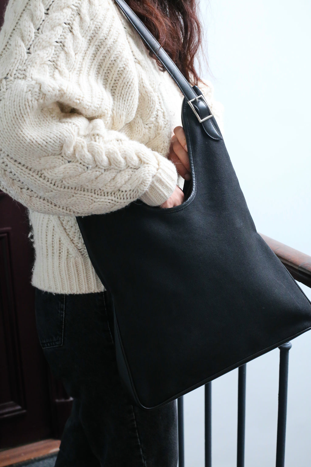 Hermès sac à main modèle Massaï en cuir et toile