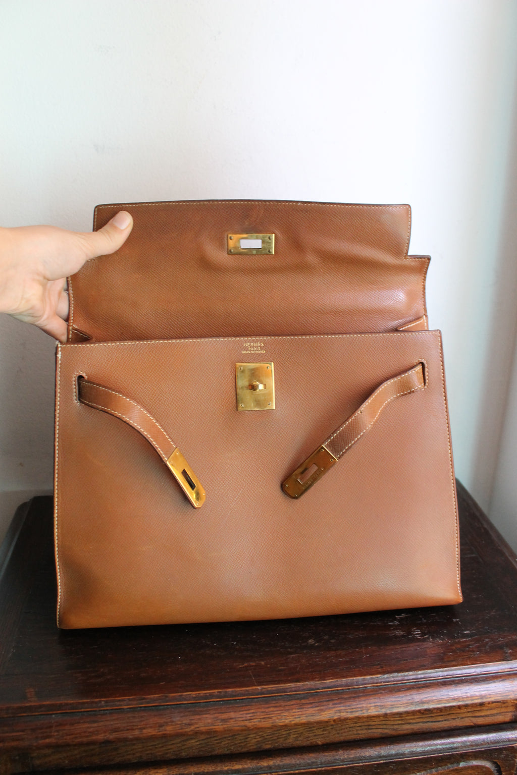 Hermès sac à main modèle Kelly Sellier 32 epsom gold