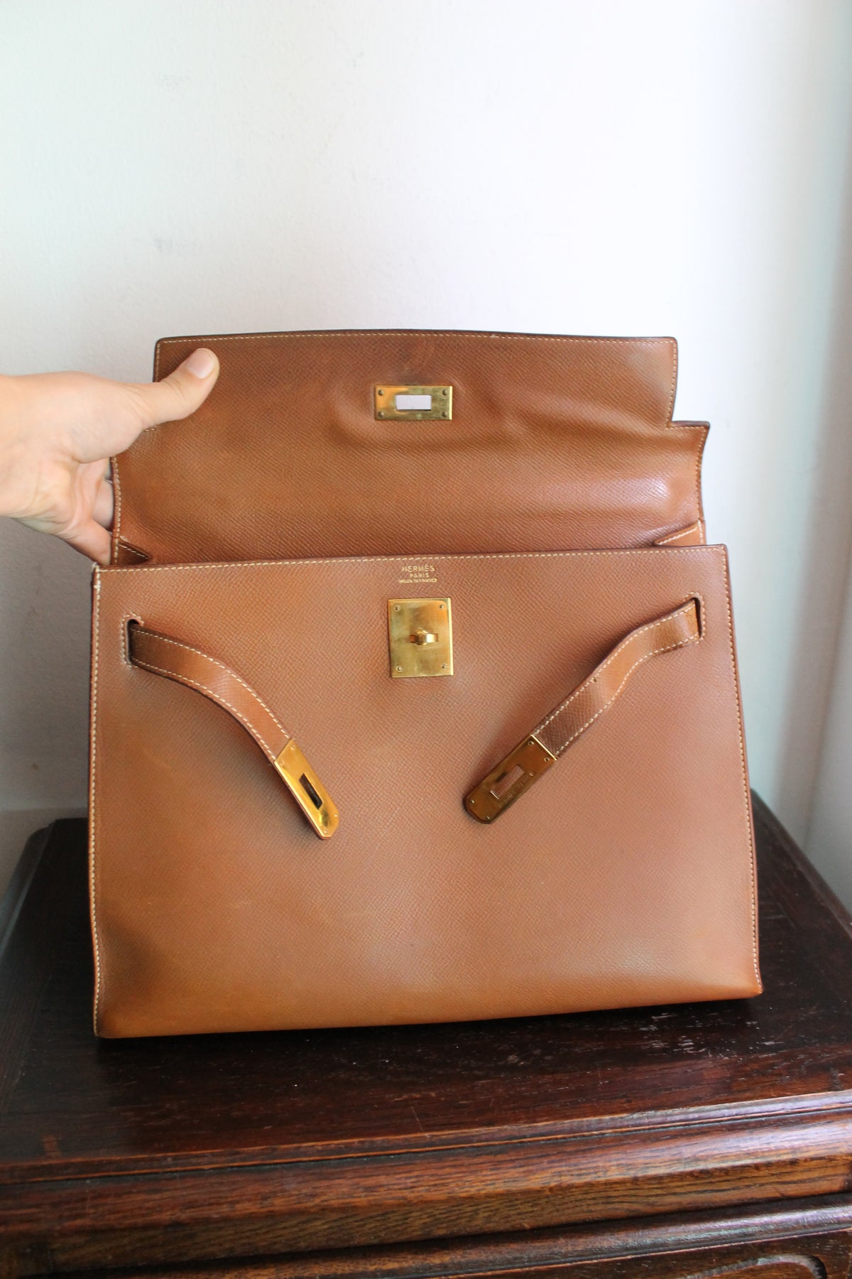 Hermès sac à main modèle Kelly Sellier 32 epsom gold