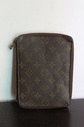 Louis Vuitton protège-cahier vintage en toile monogram et cuir came