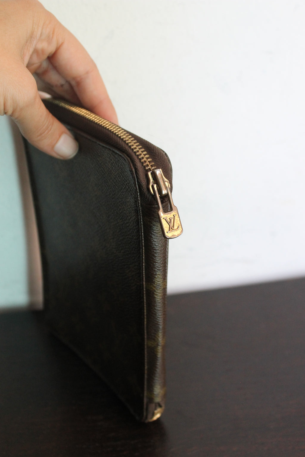 Louis Vuitton protège-cahier vintage en toile monogram et cuir came