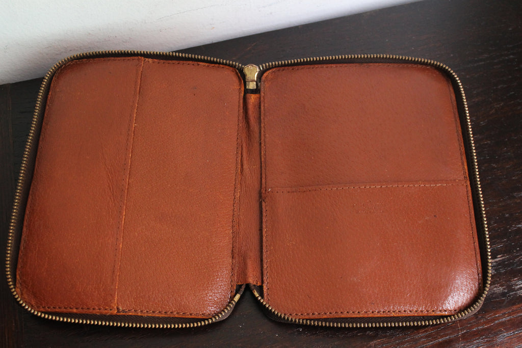 Louis Vuitton protège-cahier vintage en toile monogram et cuir came