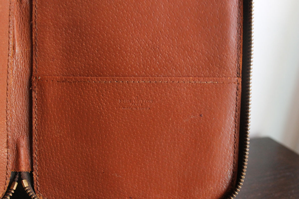 Louis Vuitton protège-cahier vintage en toile monogram et cuir came