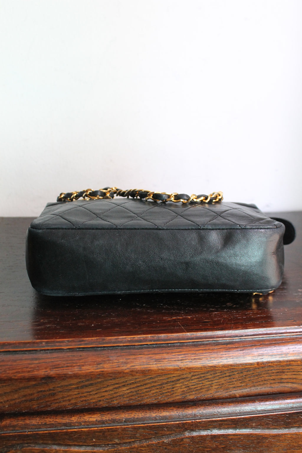 Chanel sac à main en cuir noir matelassé