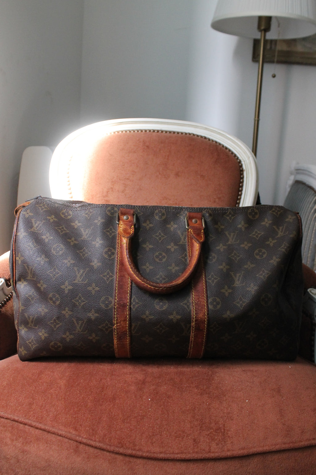 Louis Vuitton sac de voyage Keepall 45 en toile monogram et cuir