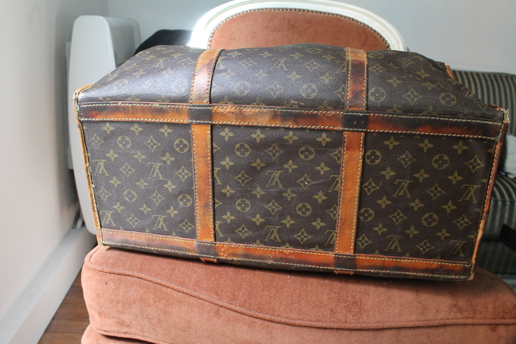 Louis Vuitton sac de voyage vintage en toile monogram et cuir camel