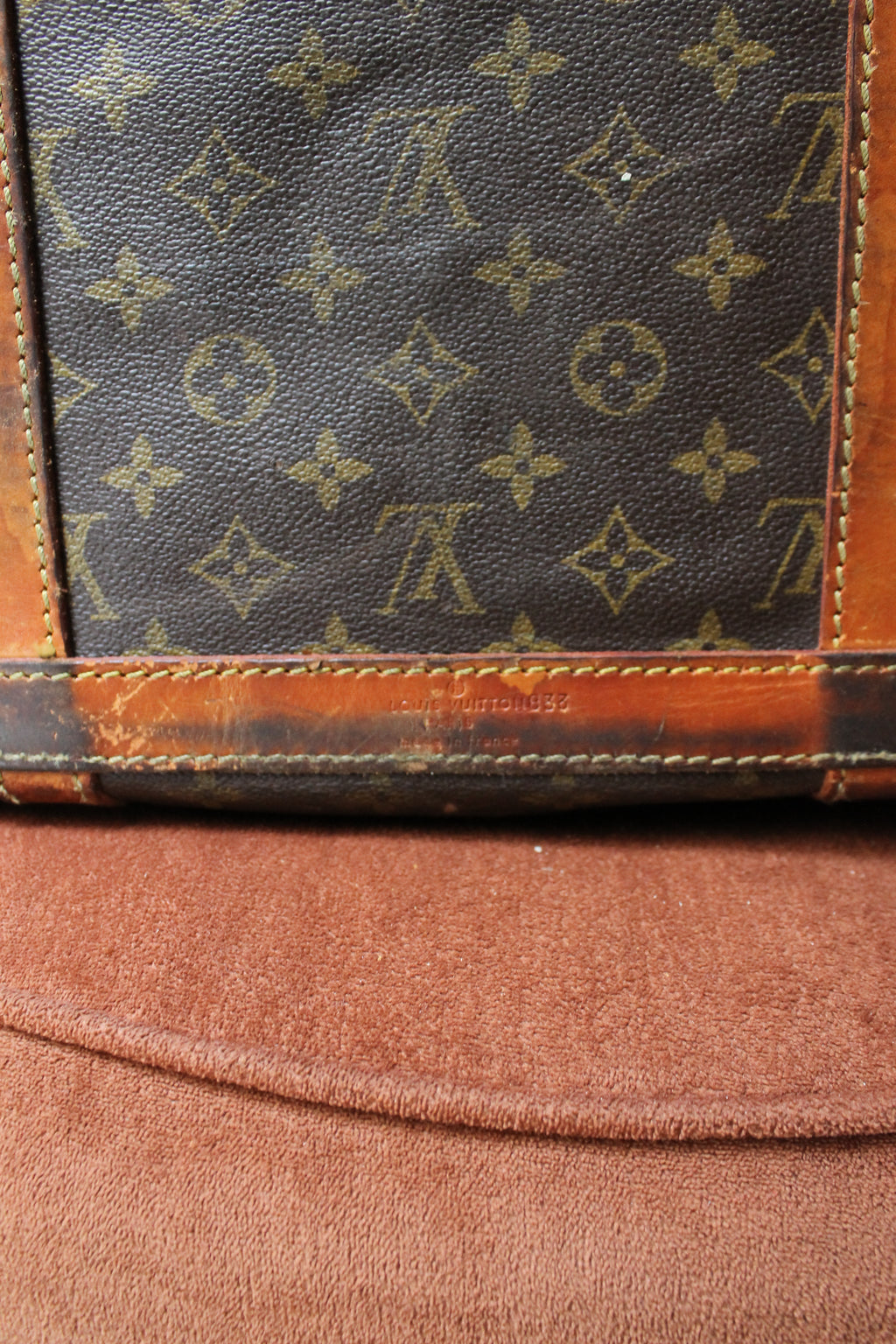 Louis Vuitton sac de voyage vintage en toile monogram et cuir camel
