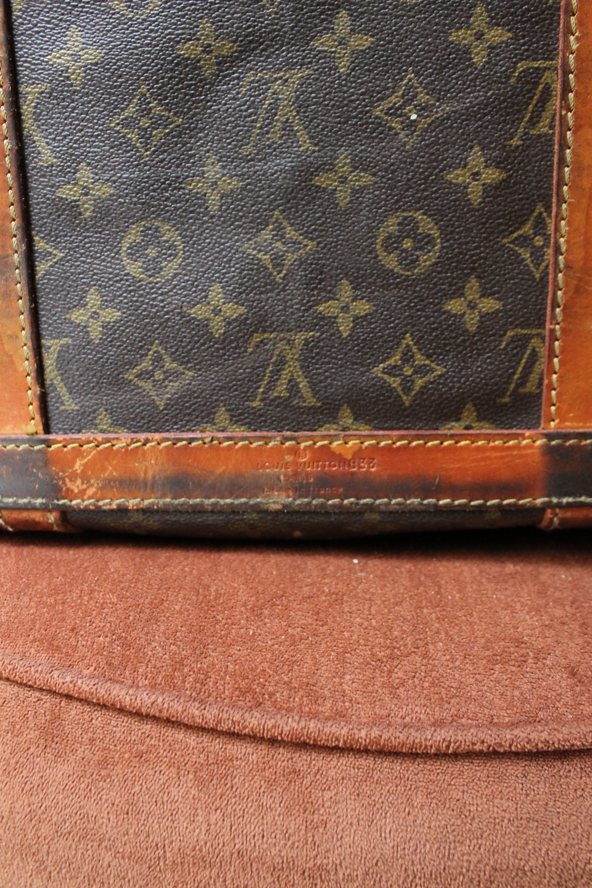 Louis Vuitton sac de voyage vintage en toile monogram et cuir camel