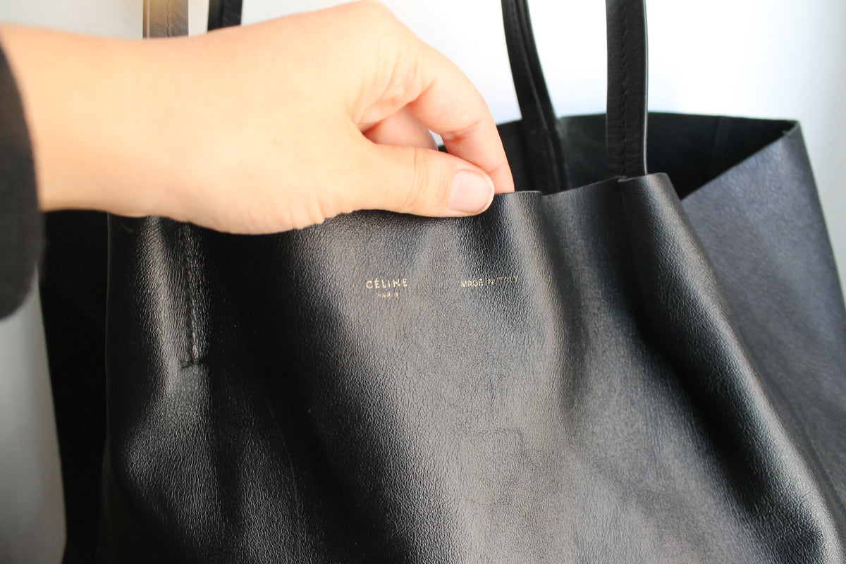 Céline sac cabas en cuir noir