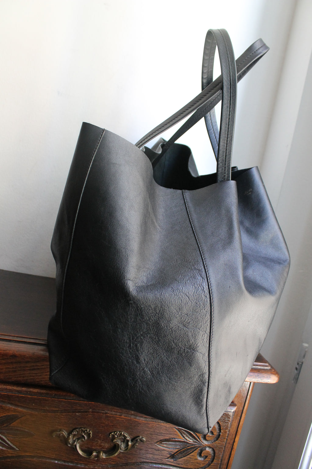 Céline sac cabas en cuir noir