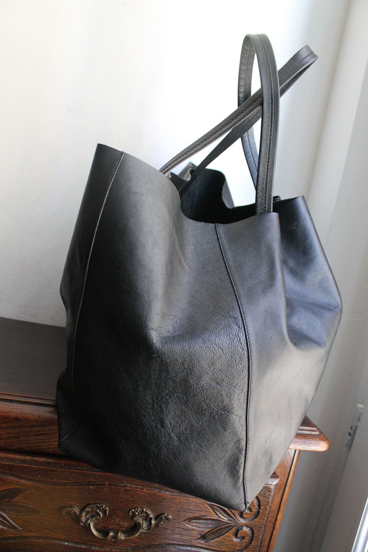Céline sac cabas en cuir noir