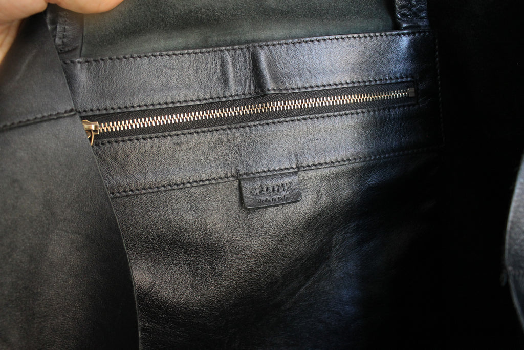 Céline sac cabas en cuir noir