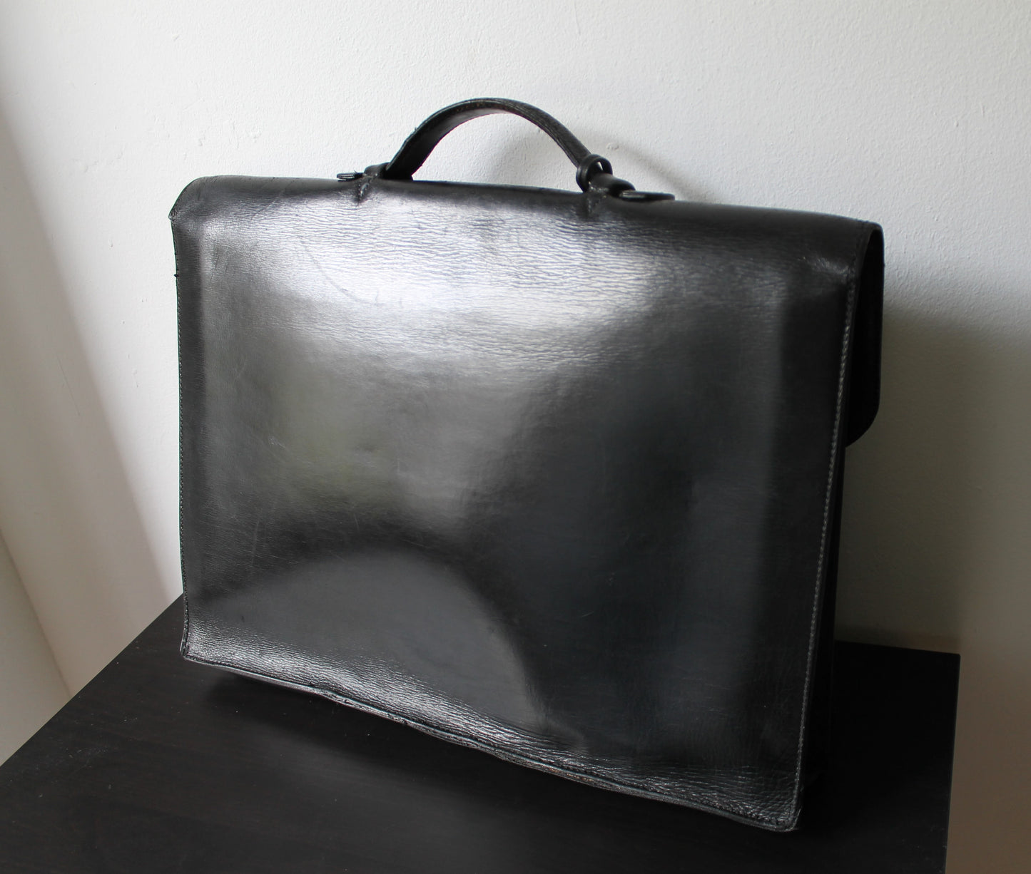 Hermès sac à dépêche porte-documents en cuir box lisse noir