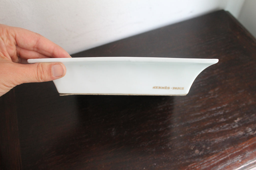 Hermès vide-poche en porcelaine de Limoges représentant le Marquis de Montcalm