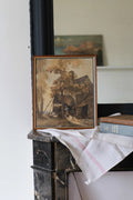 Aquarelle Adolphe Hervier XIXe siècle "Cour de ferme arborée" École de Barbizon