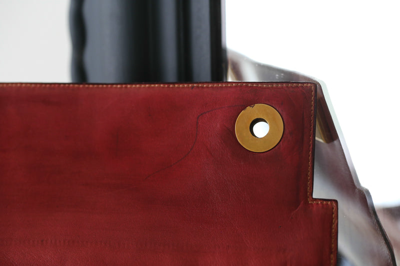 Sac à main Hermès en cuir rouge modèle Piano