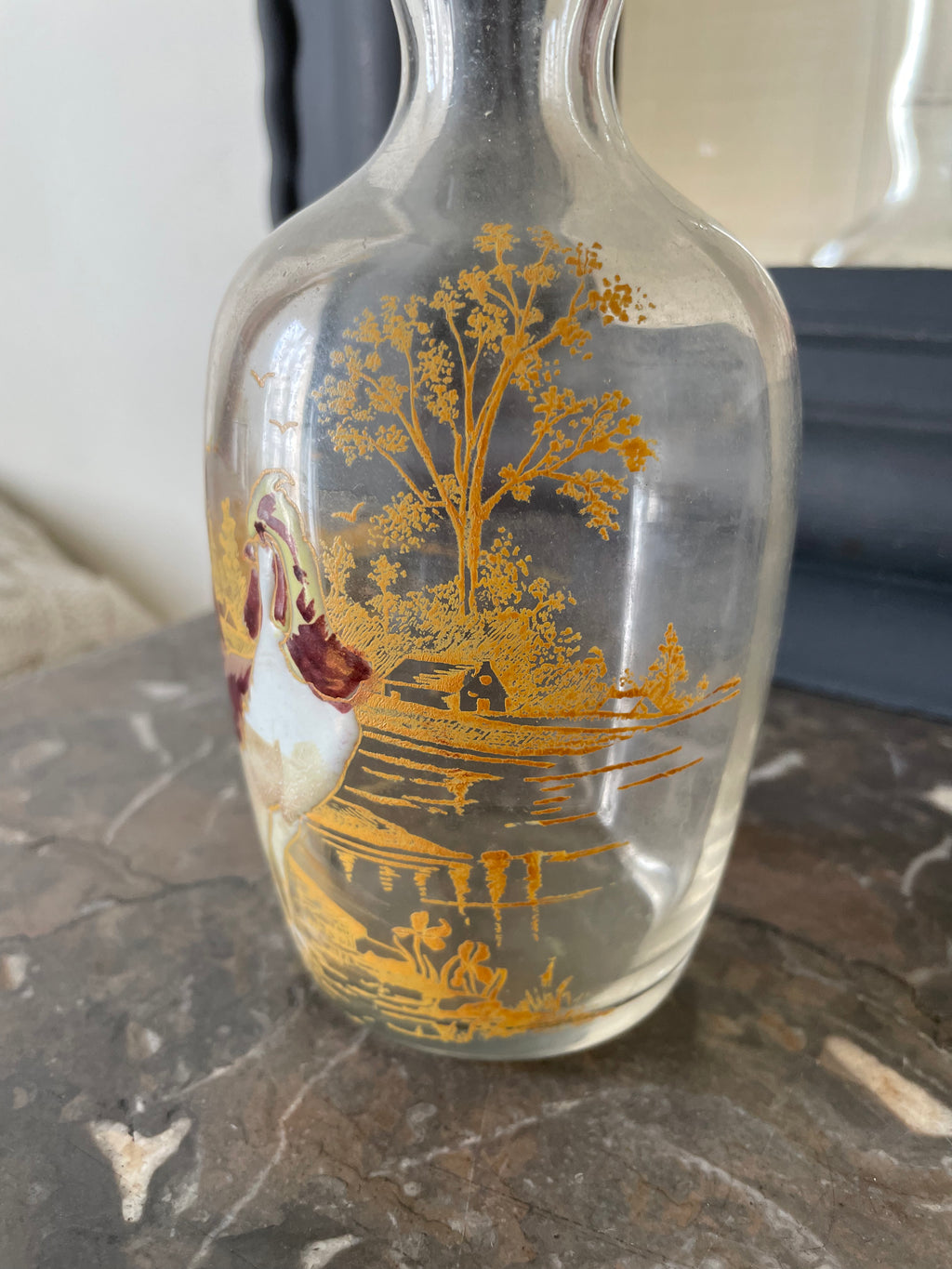 Legras (Fin XIXe siècle) Carafe à liqueur en verre émaillé