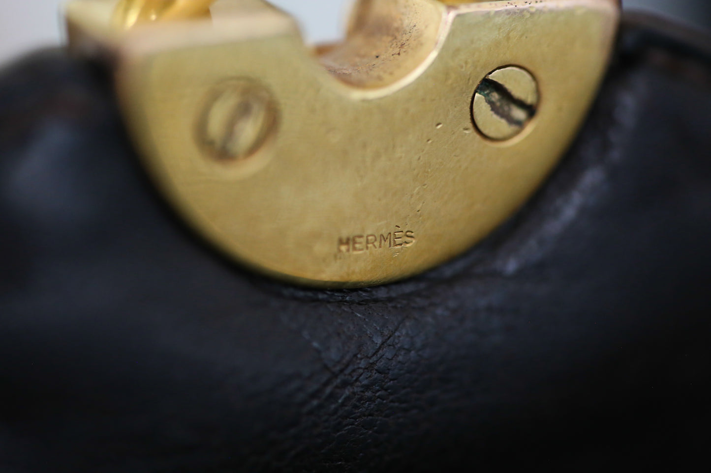 Sac à main vintage Hermès modèle escale en box marron