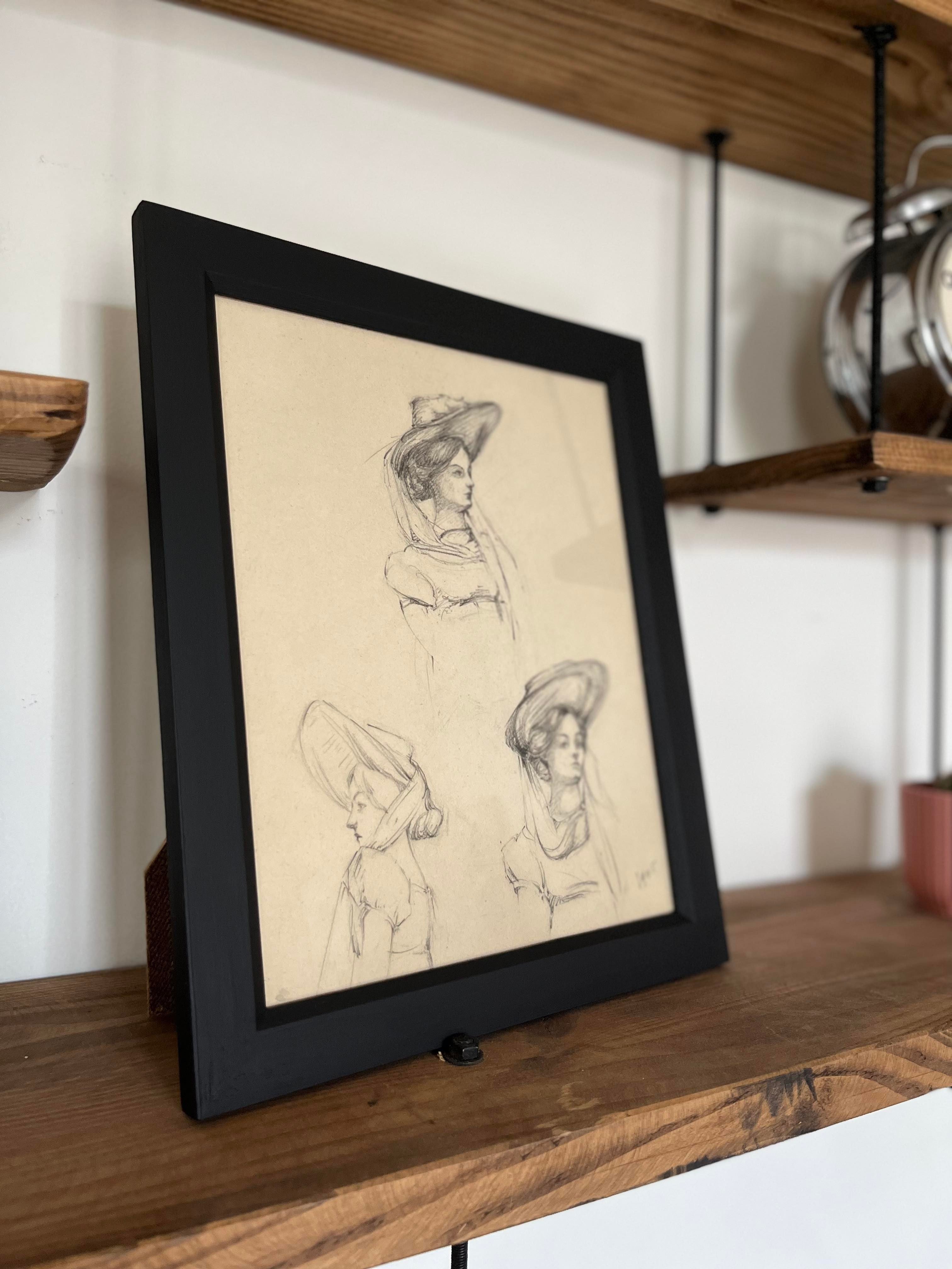 Dessin datant de 1905 représentant une modiste parisienne