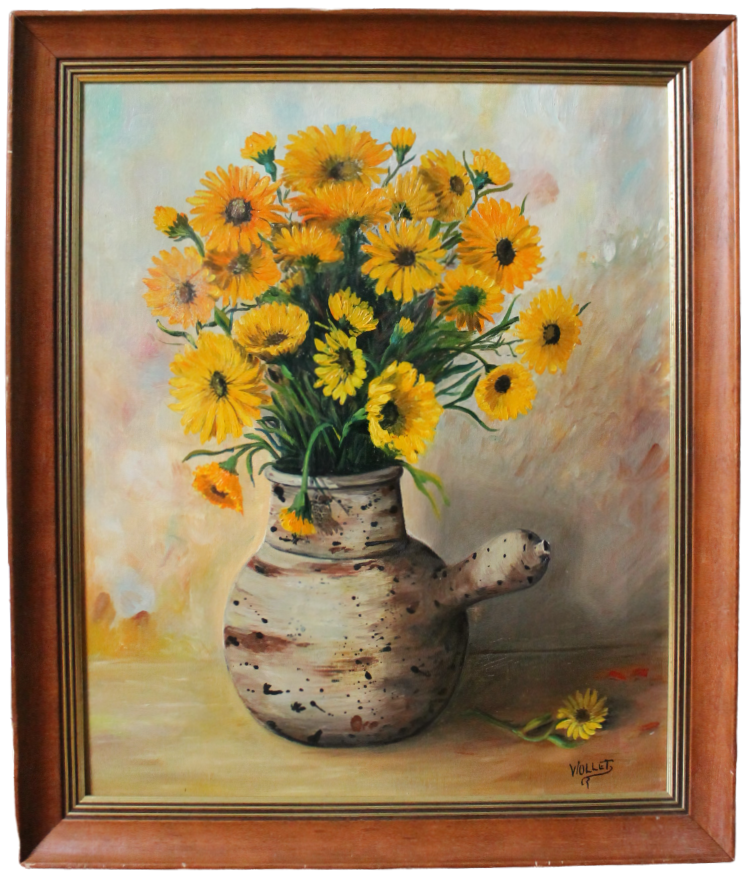 Viollet F. "Bouquet de fleurs jaunes"